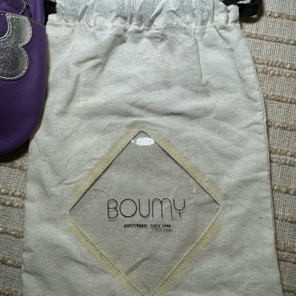Boumy Flower Power Shoes with soft sole for Babys Infant Purple Leather size L - Picture 8 of 17